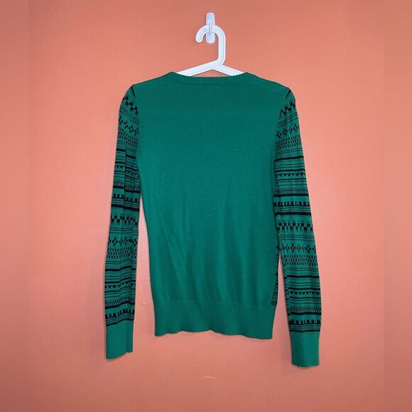 Merona Cotton Blend Patterned Scoop Neck Knit Long Sleeve Sweater Womens Size S - Picture 2 of 4